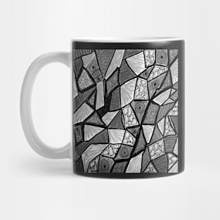 Stained glass in black and gray Mug